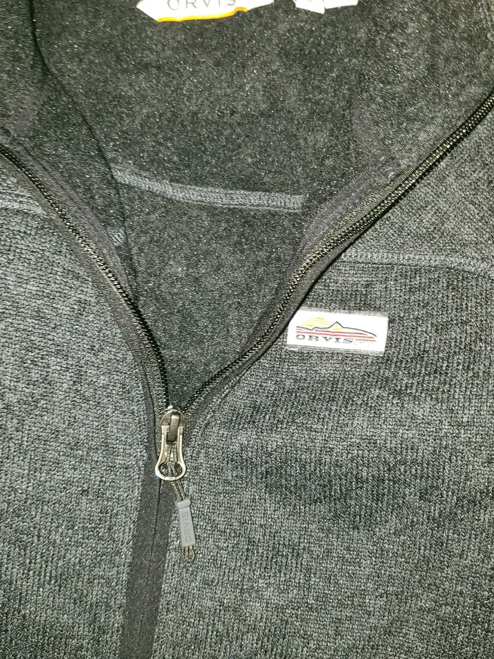 Orvis Charcoal Heather  Fleece Zip Up Jacket